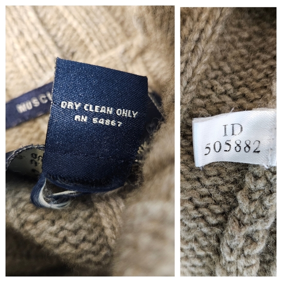 Abercrombie Fitch Heavy Lambswool Sweater XXL Tan Brown Chunky Knit Pullover - Picture 10 of 11